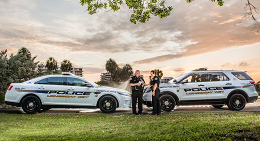 Community Policing Police Cars and Officers